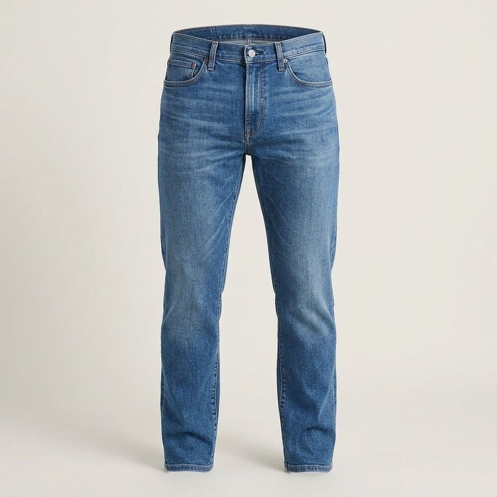Dockers Mens 32x30 Straight Fit Blue Denim Jeans Classic Medium Wash